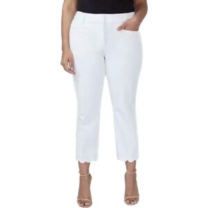 Lane Bryant Women’s The Allie Stretch Cropped Pant Scalloped Hem White Size 18